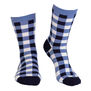 Navy checkered socks